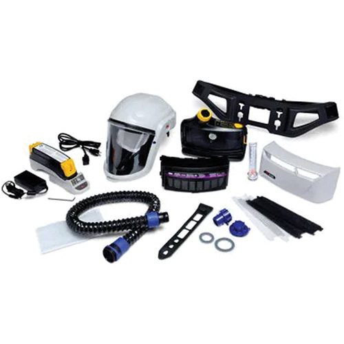 Versaflo Powered Air Purifying Respirator Painter's Kit, Headcover & Faceshield, Lithium-Ion Battery Maritime Industrial Rubber