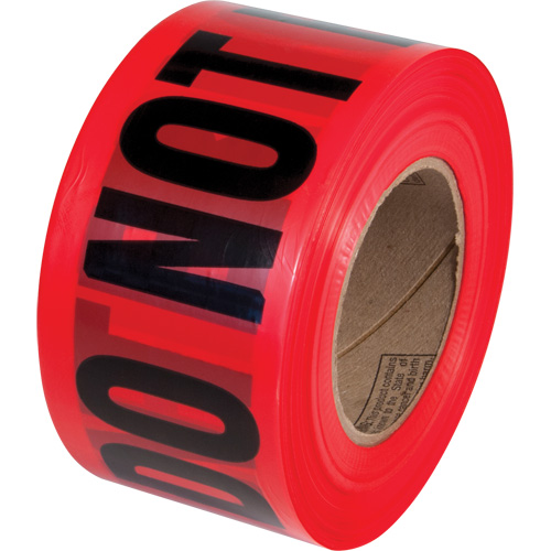 Ruban pour barricades Danger Do Not Enter PrimeGuard, Anglais, 3" la x 1000' lo, Noir/rouge Maritime Industrial Rubber