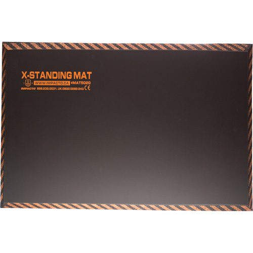 Tapis anti-fatigue pour travail debout, Lisse, 16" x 28" x 1", Noir, Caoutchouc Maritime Industrial Rubber