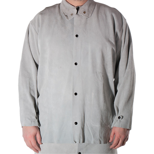 Cowhide Split Leather Welding Jacket, Leather, Small, Grey Maritime Industrial Rubber