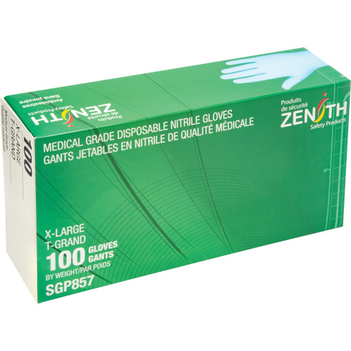 Puncture-Resistant Medical-Grade Disposable Gloves, X-Large, Nitrile, 3.5-mil, Powder-Free, Blue, Class 2 Maritime Industrial Rubber