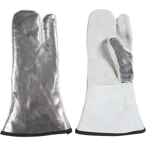 Mitaine &agrave; 3 doigts r&eacute;sistant &agrave; la chaleur, Aluminis&eacute;/Kevlar/Cuir, Taille unique, Prot&egrave;ge jusqu'&agrave; 650°F (343°C) Maritime Industrial Rubber