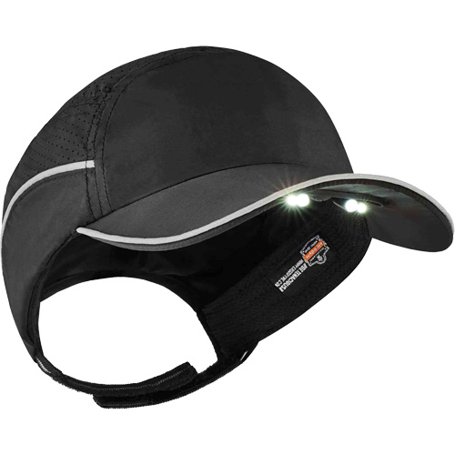 Skullerz&reg; 8965 Lightweight Bump Cap Hat with LED Lighting, Black Maritime Industrial Rubber