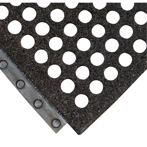 Tapis antifatigue 24/Seven Locksafe, Nid d'abeilles, 3' x 3' x 5/8", Noir, Caoutchouc naturel Maritime Industrial Rubber