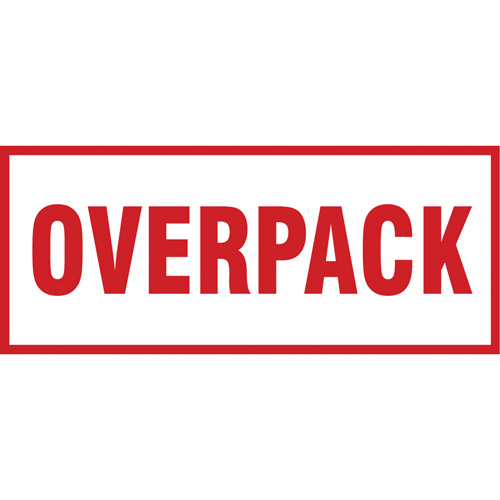 "Overpack" Handling Labels, 6" L x 2-1/2" W, Red on White Maritime Industrial Rubber