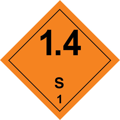 Hazardous Material Handling Labels, 4" L x 4" W, Black on Orange Maritime Industrial Rubber
