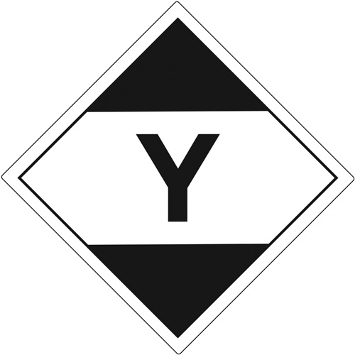 "Y" Limited Quantity Air Shipping Labels, 4" L x 4" W, Black on White Maritime Industrial Rubber