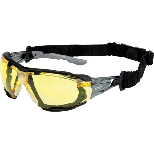 Z2900 Series Safety Glasses with Foam Gasket, Amber Lens, Anti-Scratch, ANSI Z87+/Meets/Exceeds CSA Z94.3 Maritime Industrial Rubber