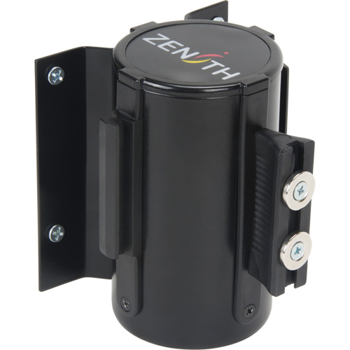 Barri&egrave;re &agrave; fixation murale avec ruban magn&eacute;tique, Acier, Fixation par vis, 7', Ruban Rouge Maritime Industrial Rubber