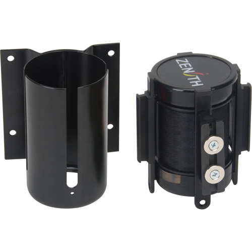 Barri&egrave;re &agrave; fixation murale avec ruban magn&eacute;tique, Acier, Fixation par vis, 7', Ruban Noir Maritime Industrial Rubber