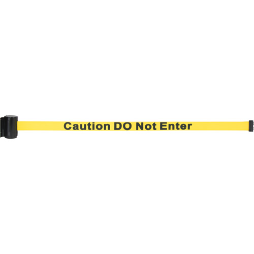 Wall Mount Barrier with Magnetic Tape, Steel, Screw Mount, 7', Yellow Tape Maritime Industrial Rubber
