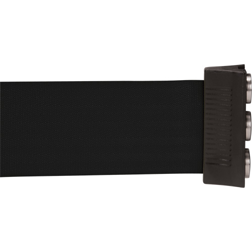 Barri&egrave;re &agrave; fixation murale avec ruban magn&eacute;tique, Acier, Fixation par vis, 12', Ruban Noir Maritime Industrial Rubber