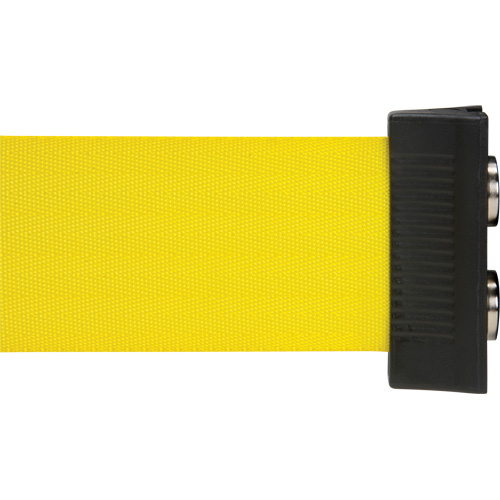 Barri&egrave;re &agrave; fixation murale avec ruban magn&eacute;tique, Acier, Fixation par vis, 7', Ruban Jaune Maritime Industrial Rubber