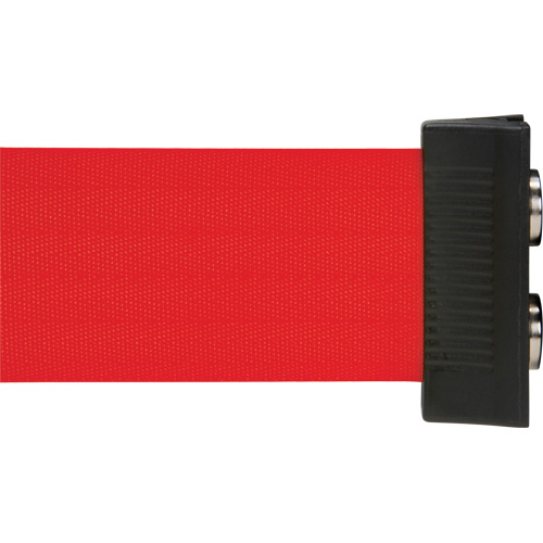 Barri&egrave;re &agrave; fixation murale avec ruban magn&eacute;tique, Acier, Fixation par vis, 7', Ruban Rouge Maritime Industrial Rubber