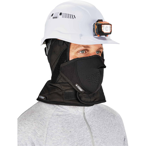 N-Ferno&reg; 3-Layer Winter Hard Hat Liner with Mouthpiece, Fleece Lining, One Size, Black Maritime Industrial Rubber
