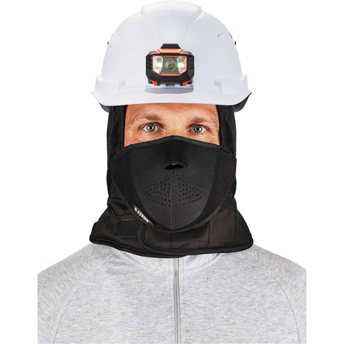N-Ferno&reg; 3-Layer Winter Hard Hat Liner with Mouthpiece, Fleece Lining, One Size, Black Maritime Industrial Rubber