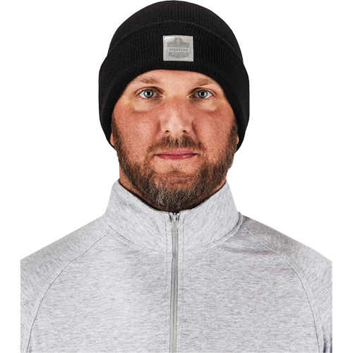 N-Ferno&reg; Rib Knit Beanie Hat, One Size, Black Maritime Industrial Rubber