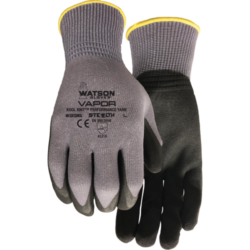 Stealth Vapour Coated Gloves, Small, Foam PVC Coating, 15 Gauge, Nylon Shell Maritime Industrial Rubber