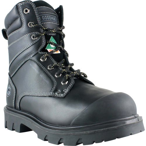 Boomerang Work Boots, Leather, Steel Toe, Size 7, Impermeable Maritime Industrial Rubber