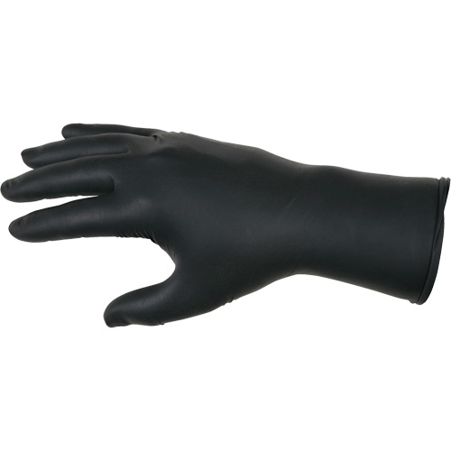 Gants jetables NitriShield Stealth Extra, Grand, Nitrile, 6 mils, Sans poudre, Noir Maritime Industrial Rubber