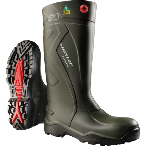 Purofort+&reg; Full Safety Boots, Purofort&reg;, Steel Toe, Size 7, Puncture Resistant Sole Maritime Industrial Rubber