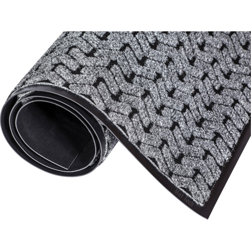 Tapis d'accueil Performance Tire-Track, Essuie-pieds/grattoir, 4' x 8' x 3/8", Gris Maritime Industrial Rubber