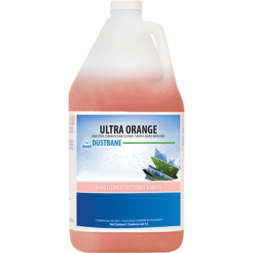 Nettoyant pour les mains Ultra Orange, Liquide, 4 L, Cruche, Parfum&eacute; Maritime Industrial Rubber