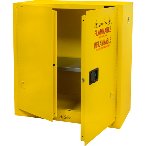 Flammable Storage Cabinet, 30 gal., 2 Door, 43" W x 44" H x 18" D Maritime Industrial Rubber