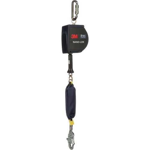 Cordage de s&eacute;curit&eacute; autor&eacute;tractable allong&eacute; Nano-Lok, 15', Acier inoxydable, Pivotant Maritime Industrial Rubber