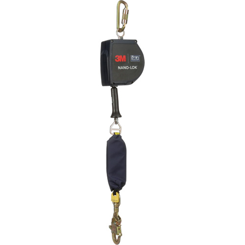 Cordage de s&eacute;curit&eacute; autor&eacute;tractable allong&eacute; Nano-Lok, 15', Acier galvanis&eacute;, Pivotant Maritime Industrial Rubber