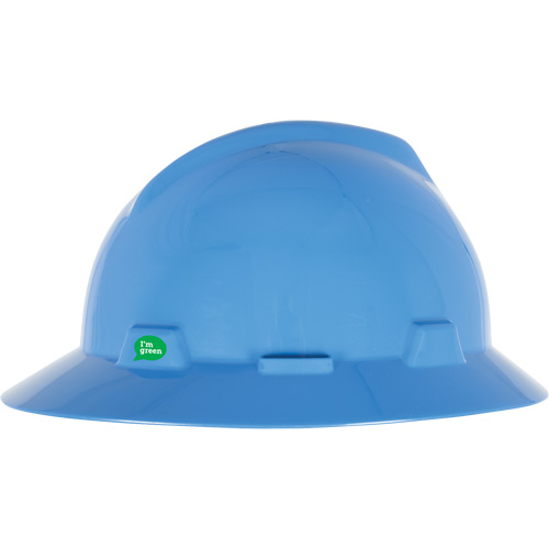 Casque de s&eacute;curit&eacute; &agrave; bord complet V-Gard GREEN avec fentes, R&eacute;pond aux normes CSA type 1, Suspension Rochet Maritime Industrial Rubber