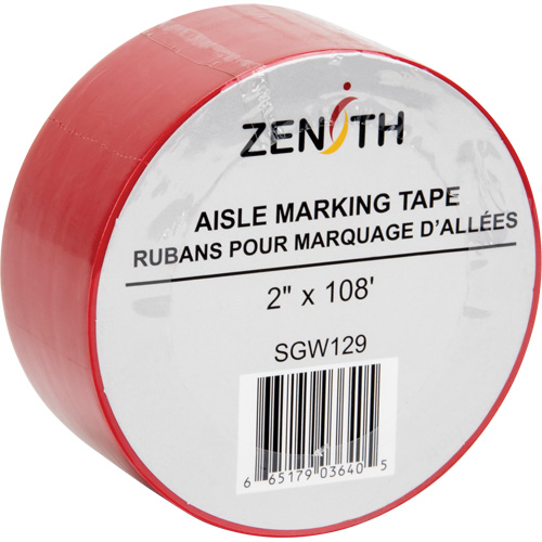 Ruban pour marquage d'all&eacute;es, 2" x 108', PVC, Rouge Maritime Industrial Rubber