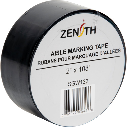 Ruban pour marquage d'all&eacute;es, 2" x 108', PVC, Noir Maritime Industrial Rubber