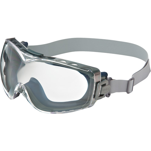Uvex HydroShield&reg; Stealth&reg; OTG Safety Goggles, Clear Lens, Anti-Fog/Anti-Scratch, Indirect Vent Maritime Industrial Rubber