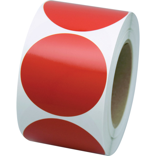 Formes de marquage, Cercle, 3" lo x 3" la, Rouge, Vinyle Maritime Industrial Rubber