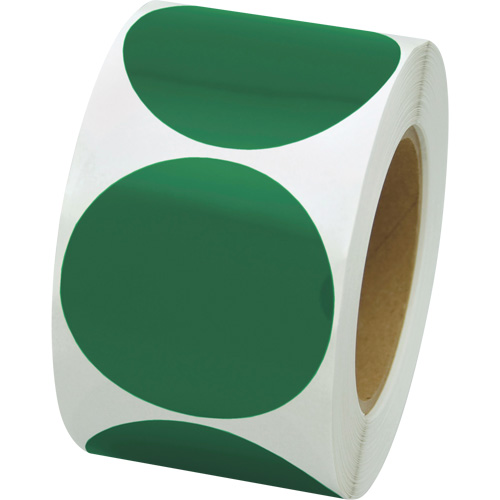 Pastilles de marquage color&eacute;es, Cercle, 3" lo x 3" la, Vert, Vinyle Maritime Industrial Rubber