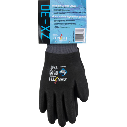 ZX-30° Premium Coated Gloves, 2X-Large, Foam PVC Coating, 15 Gauge, Nylon Shell Maritime Industrial Rubber
