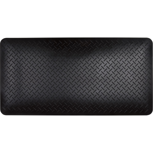 Tapis antifatigue, Losange, 1-2/3' x 3-1/4' x 3/4", Noir, Polyur&eacute;thane Maritime Industrial Rubber