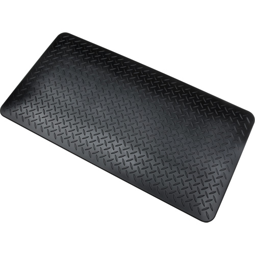 Tapis antifatigue, Losange, 1-2/3' x 3-1/4' x 3/4", Noir, Polyur&eacute;thane Maritime Industrial Rubber