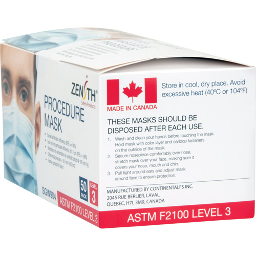 Disposable Procedure Face Masks, ASTM F2100 Level 3, Class 1 Maritime Industrial Rubber