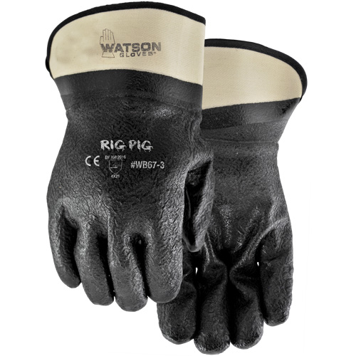 Gants Rig Pig, Taille unique, R&ecirc;vetement Nitrile/PVC, Enveloppe en Jersey Maritime Industrial Rubber
