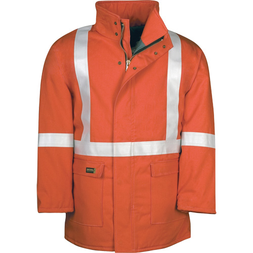 Parka dhiver &agrave; doublure matelass&eacute;e AllOut Westex UltraSoft avec bandes r&eacute;fl&eacute;chissantes, Petit, Orange haute visibilit&eacute;, 46 cal/cm² Maritime Industrial Rubber