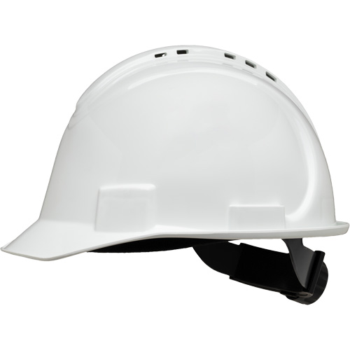 Casque de s&eacute;curit&eacute; &agrave; bordure courte North, R&eacute;pond aux normes CSA type 1, Suspension Rochet, Ventil&eacute; Maritime Industrial Rubber