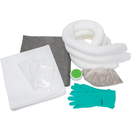 Trousse d'&eacute;quipement de lutte contre les d&eacute;versements, Huile seulement/Universel, Sac, Absorbance de 10 gal. US Maritime Industrial Rubber