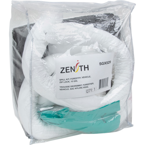 Trousse d'&eacute;quipement de lutte contre les d&eacute;versements, Huile seulement/Universel, Sac, Absorbance de 10 gal. US Maritime Industrial Rubber