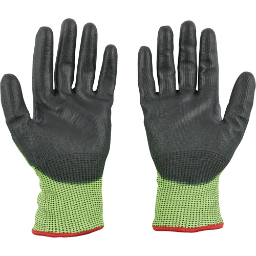 Gants &agrave; haute visibilit&eacute; enduits par trempage, Taille Petit, Calibre 15, Rev&ecirc;tement Polyur&eacute;thane, Enveloppe en Poly&eacute;thyl&egrave;ne, ASTM ANSI niveau A5 Maritime Industrial Rubber