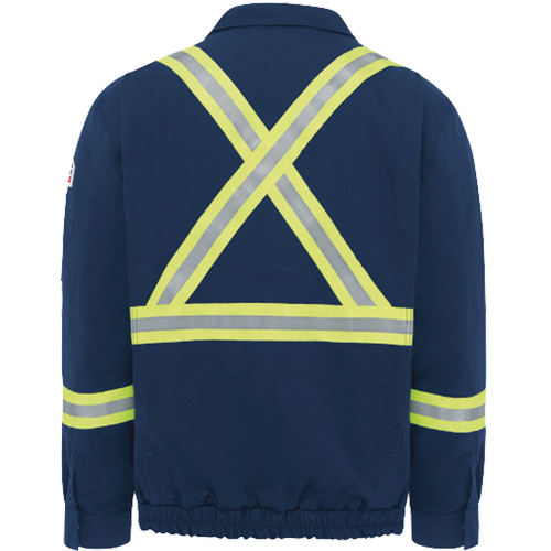 Blouson aviateur doubl&eacute; pour hommes avec garniture r&eacute;fl&eacute;chissante, Petit, Bleu marin, 29 cal/cm² Maritime Industrial Rubber