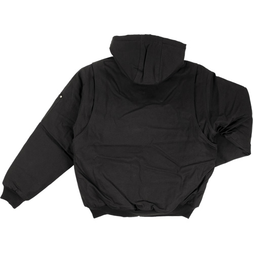 Blouson d'aviateur en toile lourde avec capuchon, Hommes, Moyen (grande taille), Noir Maritime Industrial Rubber