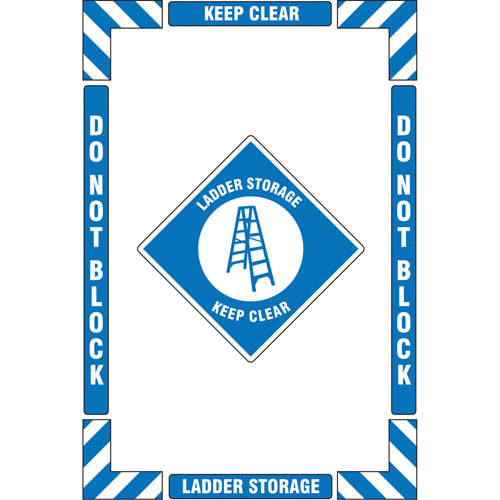 "Ladder Storage" Floor Marking Kit, Adhesive, English with Pictogram Maritime Industrial Rubber