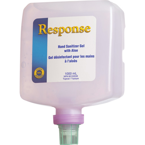 Response&reg; Hand Sanitizer Gel with Aloe, 1000 ml, Pump Bottle, 70% Alcohol Maritime Industrial Rubber